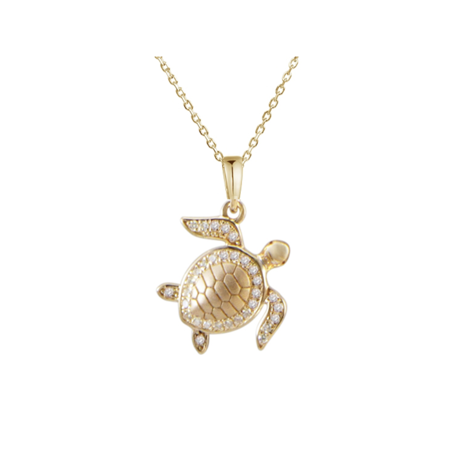 Alamea 14K Yellow Gold w/ Dia. Sea Turtle Pendant