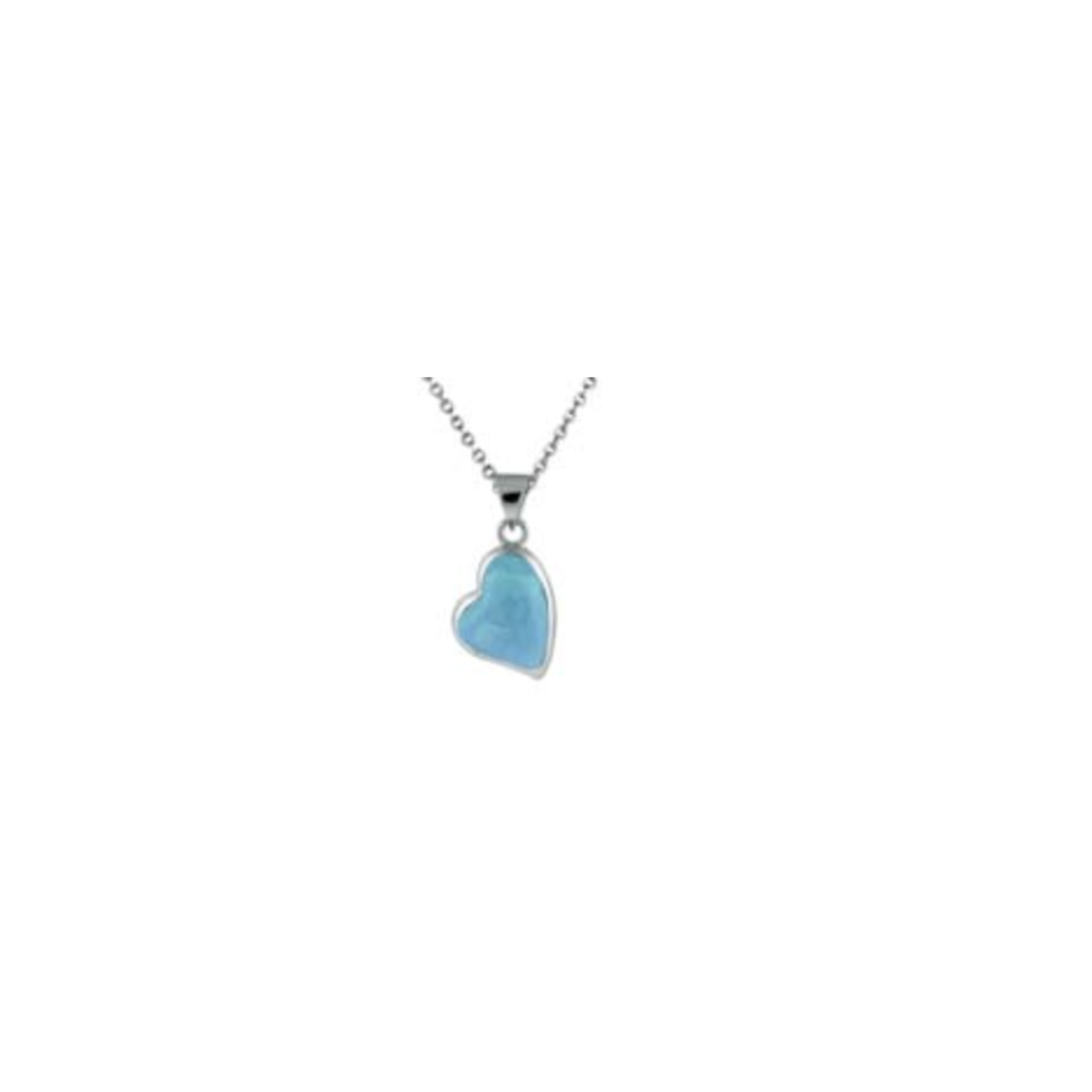 Alamea SS Slanted Heart Larimar Necklace