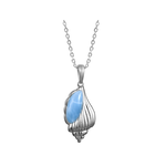 Alamea Sterling Silver Conch Shell Larimar Pendant
