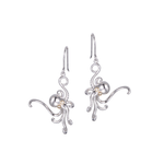 Alamea Sterling Silver & 14K CZ Accented Octopus Earrings