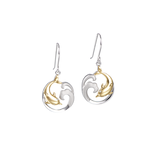 Alamea Sterling Silver & 14K Dolphin Wave Earrings