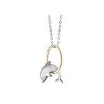 Alamea Sterling Silver & 14K Small Dolphin Hoop Necklace
