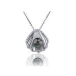 Alamea Sterling Silver Tahitian Pearl and CZ's Necklace