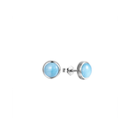 Alamea Sterling Silver Larimar Small Circle Earrings
