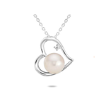 Alamea Sterling Silver Heart w/ Pearl & CZ Necklace