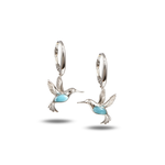 Alamea Sterling Silver Larimar Hummingbird Earrings