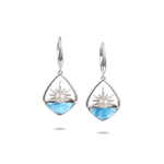 Alamea Sterling Silver Larimar, Pearl & CZ Earrings