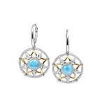 Alamea Sterling Silver Larimar & CZ Star Earrings