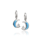Alamea Sterling Silver Larimar Moon & Star Earrings