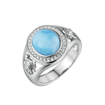 Alamea Larimar & CZ's Turtle Ring