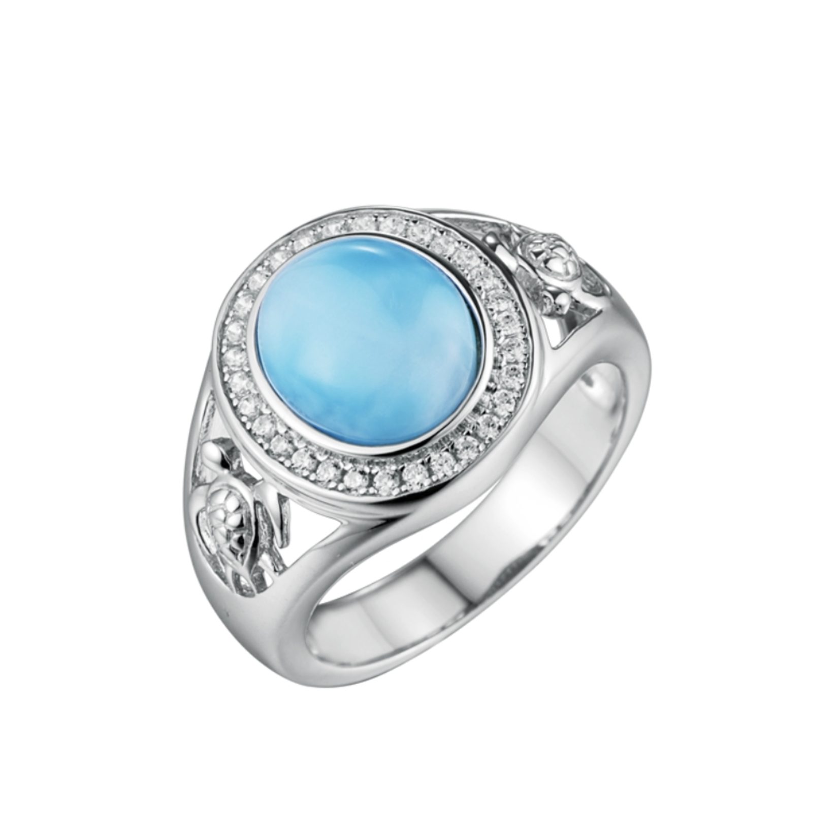 Alamea Larimar & CZ's Turtle Ring