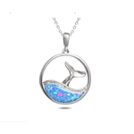 Alamea Pink Blue Opal Whale Tail Necklace