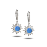 Alamea Pink Blue Opal Sun w/ CZ Earrings