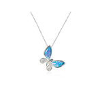 Alamea Pink Blue Opal Butterfly Necklace