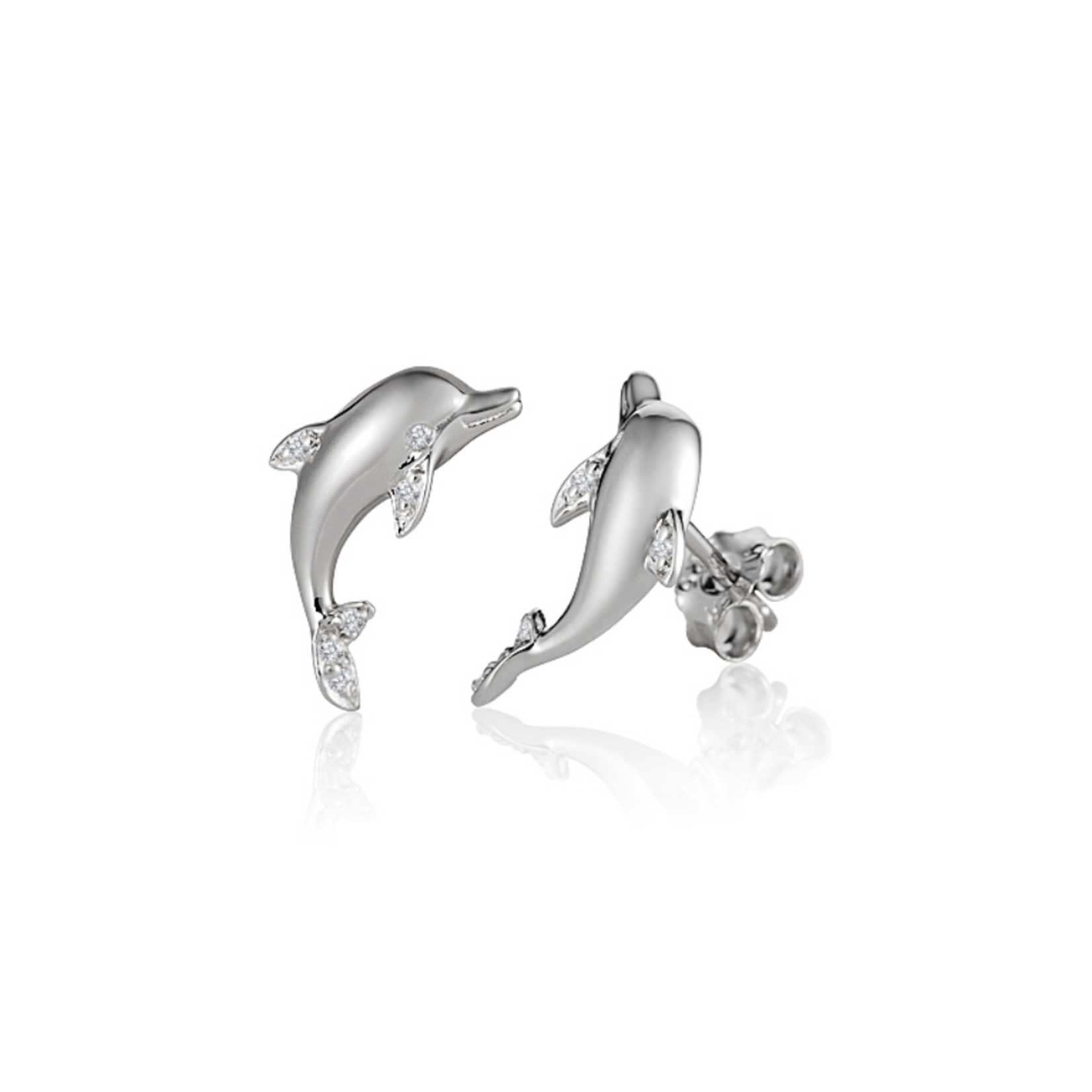 Alamea Sterling Silver Dolphin Earrings