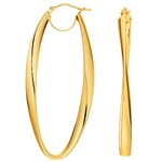 Royal Chain 14K Yellow Gold Twisted Oval Hoops