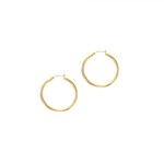 Royal Chain 14K Yellow Gold 3x40mm Hoop Earrings