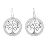 Royal Chain Sterling Silver Cutout Tree of Life Earrings