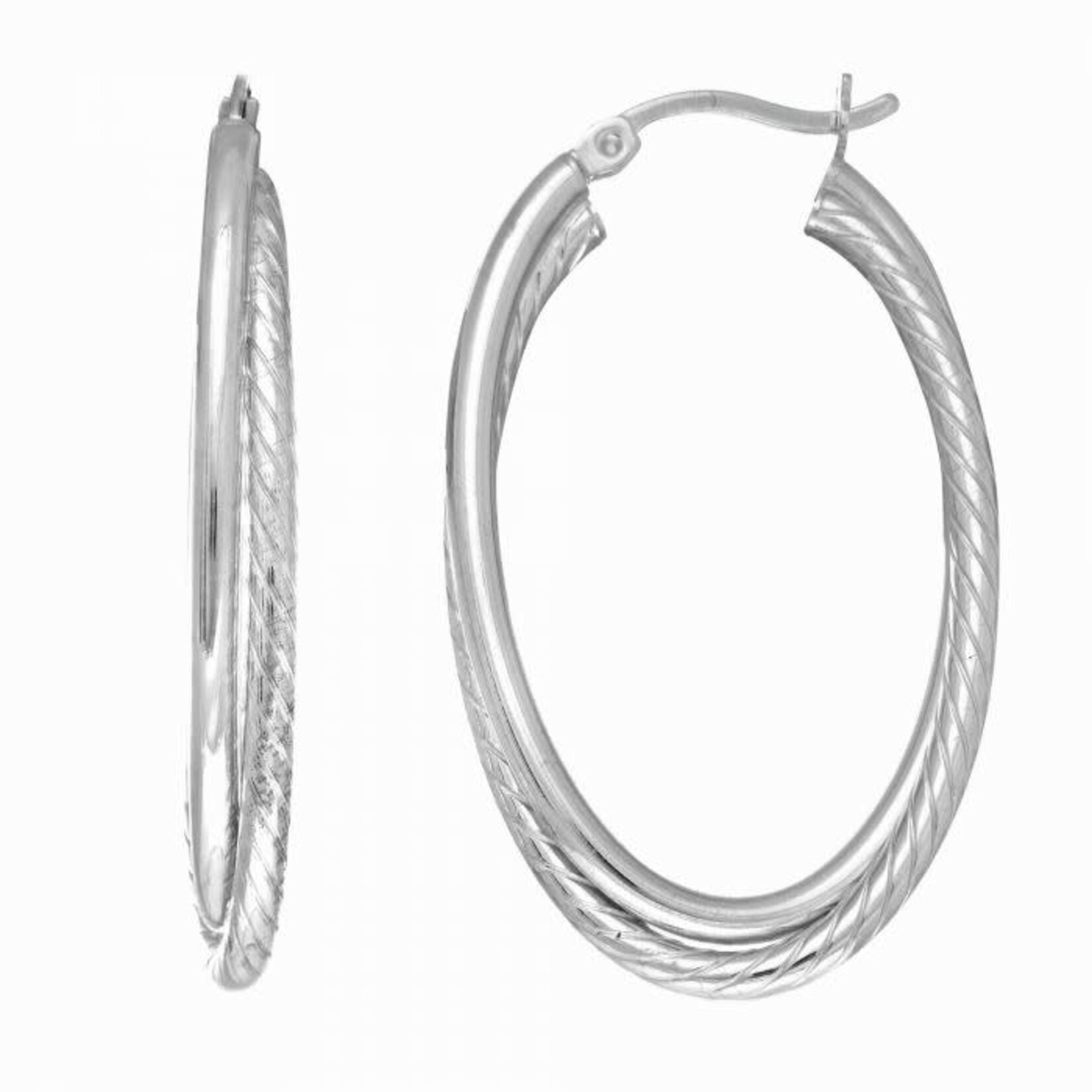 Royal Chain Sterling Silver Double Twist Hoop Earrings