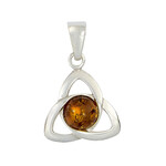 Amber Sterling Silver Honey Amber Trinity Knot