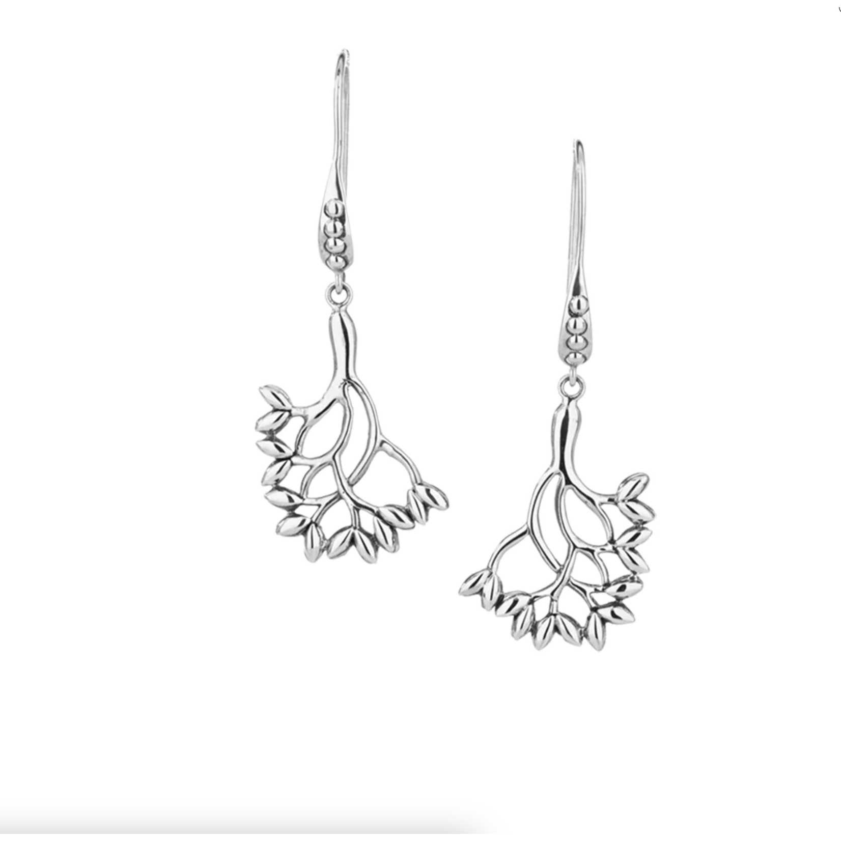 Keith Jack Silver Tree of Life Branch Hook Earrings