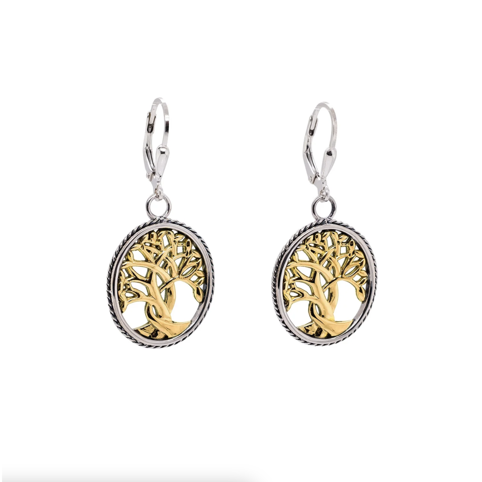 Keith Jack Silver and 10K Tree of Life Earrings
