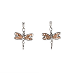 Keith Jack Silver and 10K RG Dragonfly Earrings