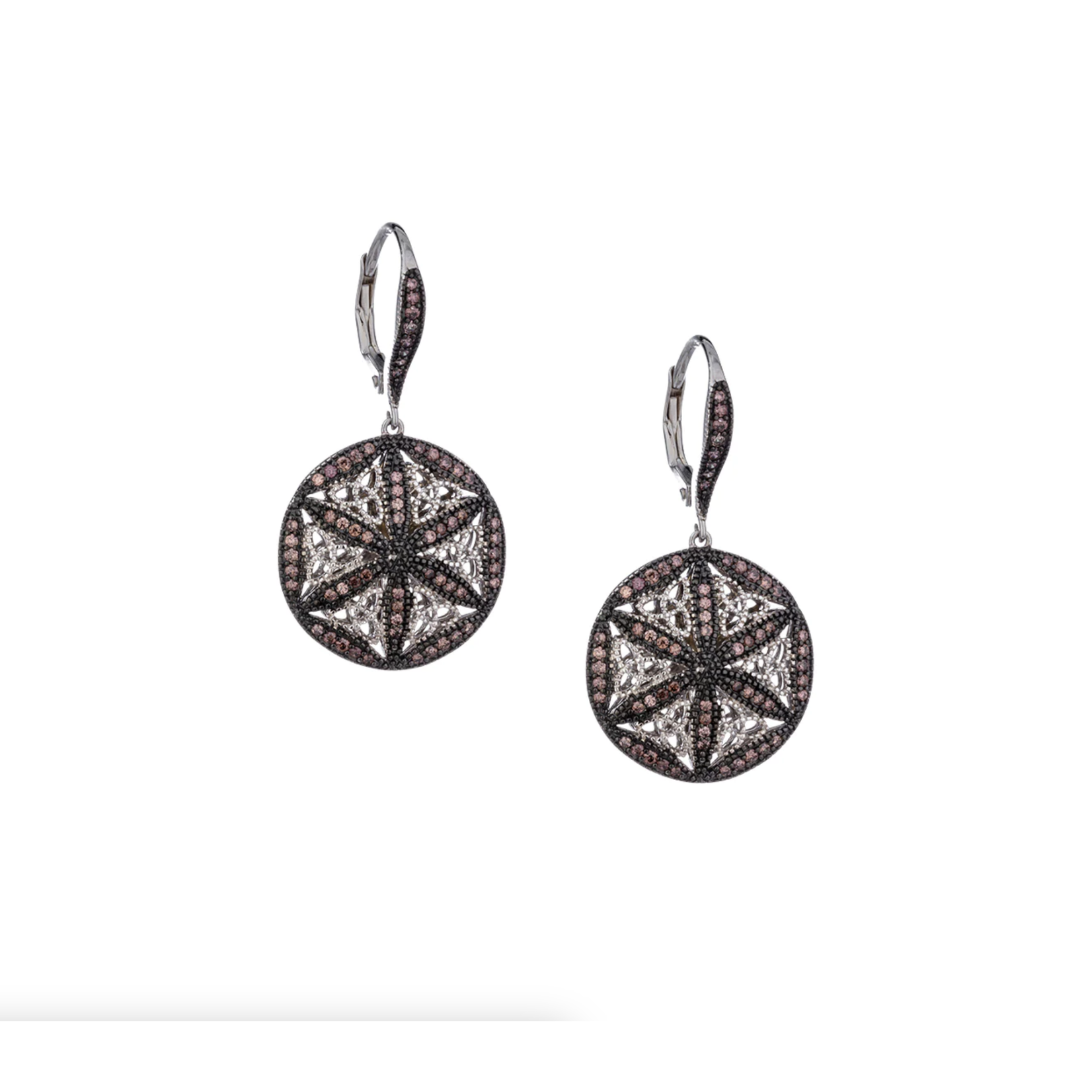 Keith Jack Night & Day Round Flower Earrings