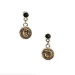 Keith Jack Silver and Bronze Dragon Coin Earrings