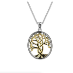 Keith Jack Silver and 10K Gold Tree of Life Necklace