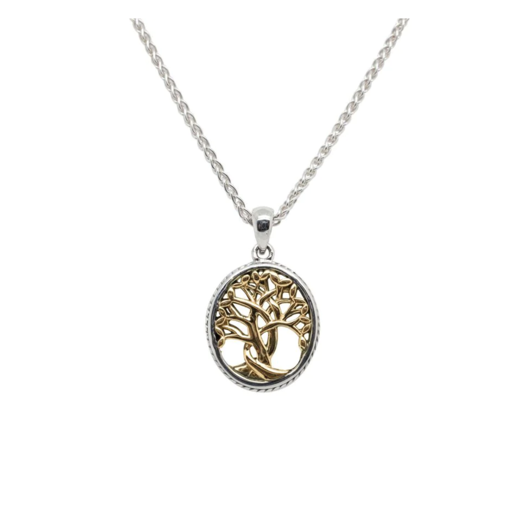 Keith Jack Silver and 10K Gold Petite Tree of Life Necklace