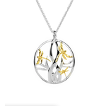 Keith Jack Silver and 10K Gold Dragonfly in Reeds Necklace