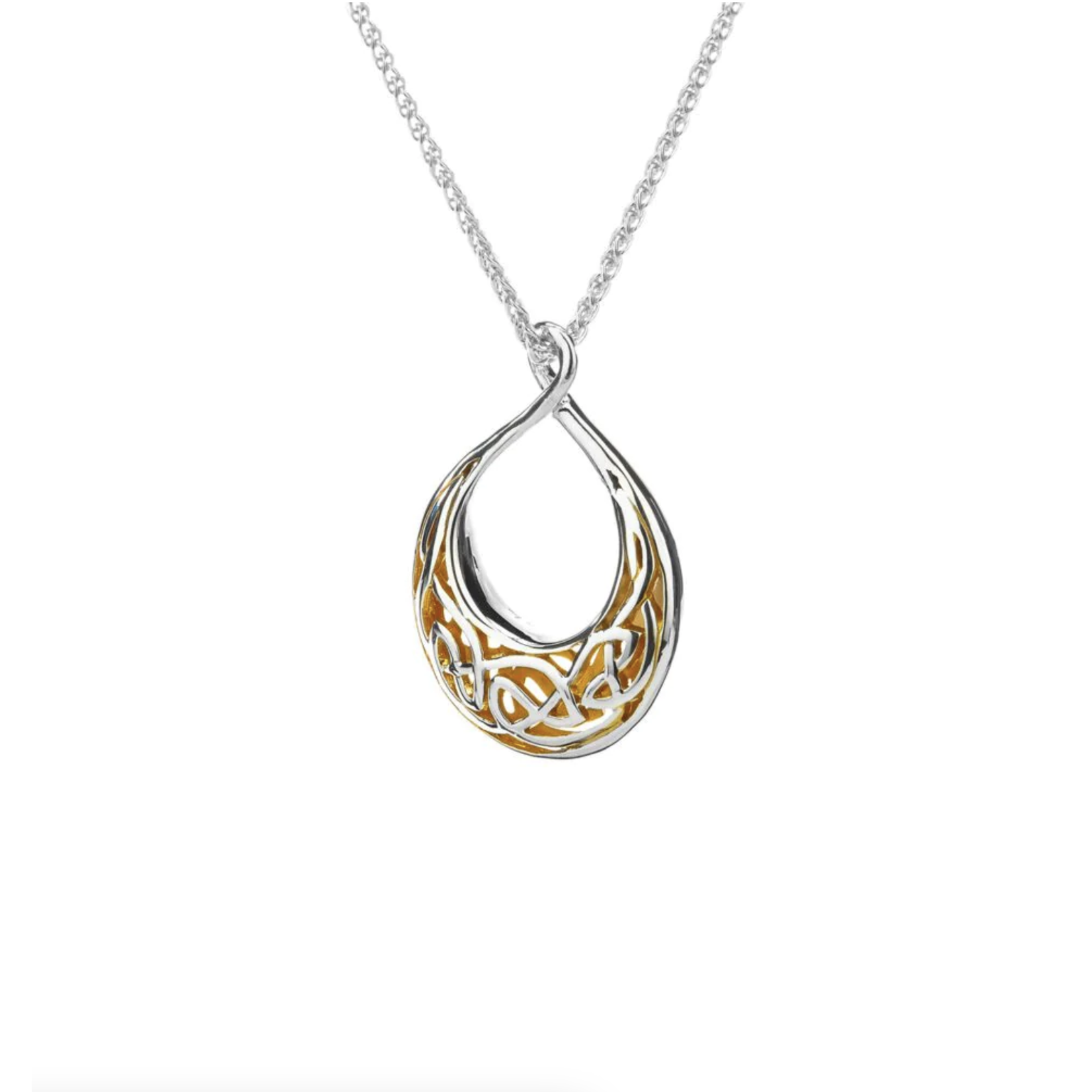 Keith Jack Silver and 22K Gold Window to the Soul Teardrop Necklace