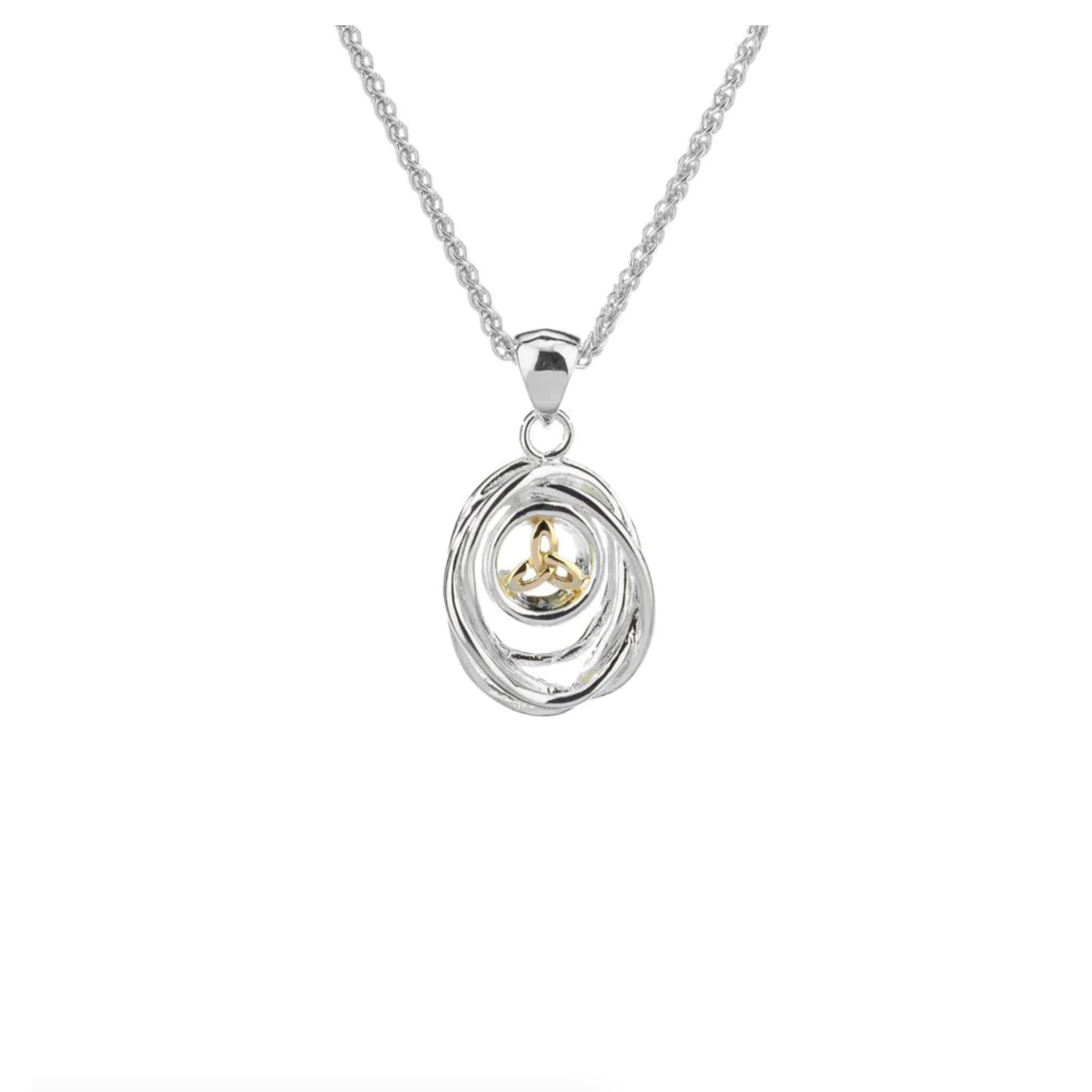 Keith Jack Silver and 10K Gold Small Celtic Cradle of Life Necklace