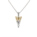 Keith Jack Silver and 10K Petite Butterfly Necklace