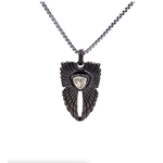 Keith Jack Silver and Black Rhodium Paw Diamond Angel Wing Necklace