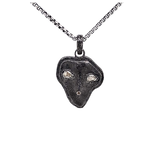 Keith Jack Silver and Black Rhodium Raw Diamond Healer Necklace