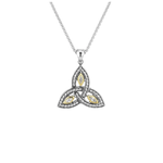 Keith Jack Silver & 10K CZ Trinity Knot Necklace