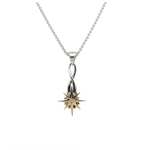 Keith Jack Silver & 10K White Sapphire Compass Star Necklace