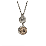 Keith Jack Silver & Bronze Double Dragon Coin Necklace