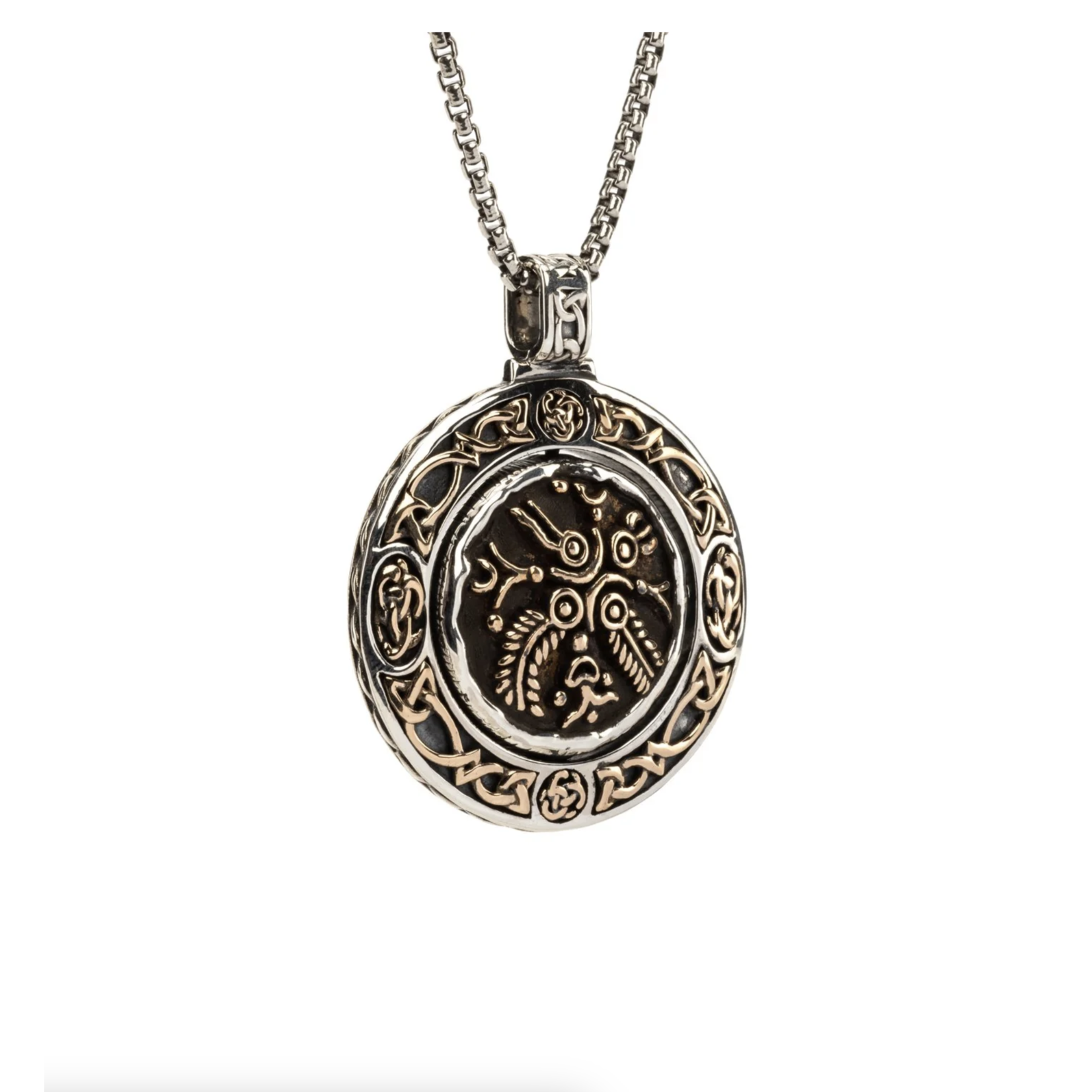 Keith Jack Silver & Bronze Four Virtues Spinner Necklace