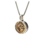 Keith Jack Silver and Bronze Large Dragon Coin Necklace