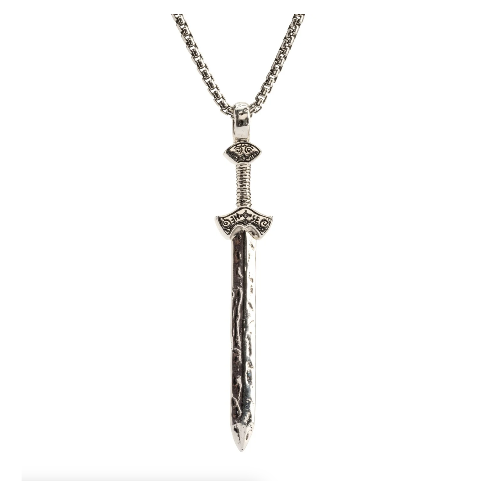 Keith Jack Silver Viking Sword Large Necklace