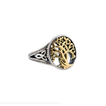 Keith Jack Silver and 10K Gold Tree of Life Ring