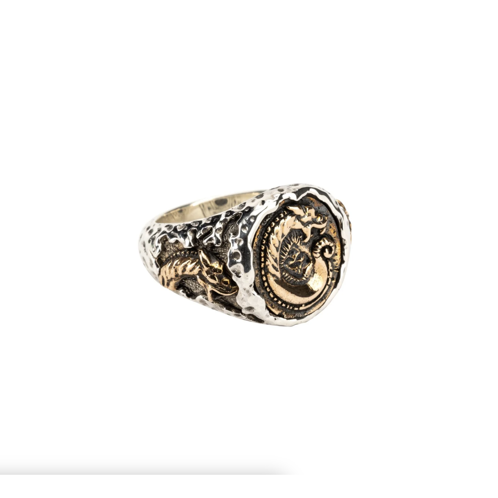 Keith Jack Silver and Bronze Dragon Coin Ring
