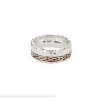 Keith Jack SS&10K Rose Gold Hammered Weave 'Fordoun' Ring