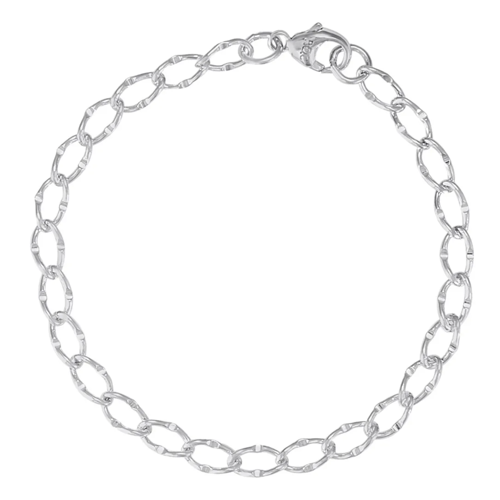 Rembrandt SS Dapped Single Link Curb Classic Bracelet