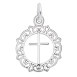 Rembrandt SS Cross with Ornate Border Charm