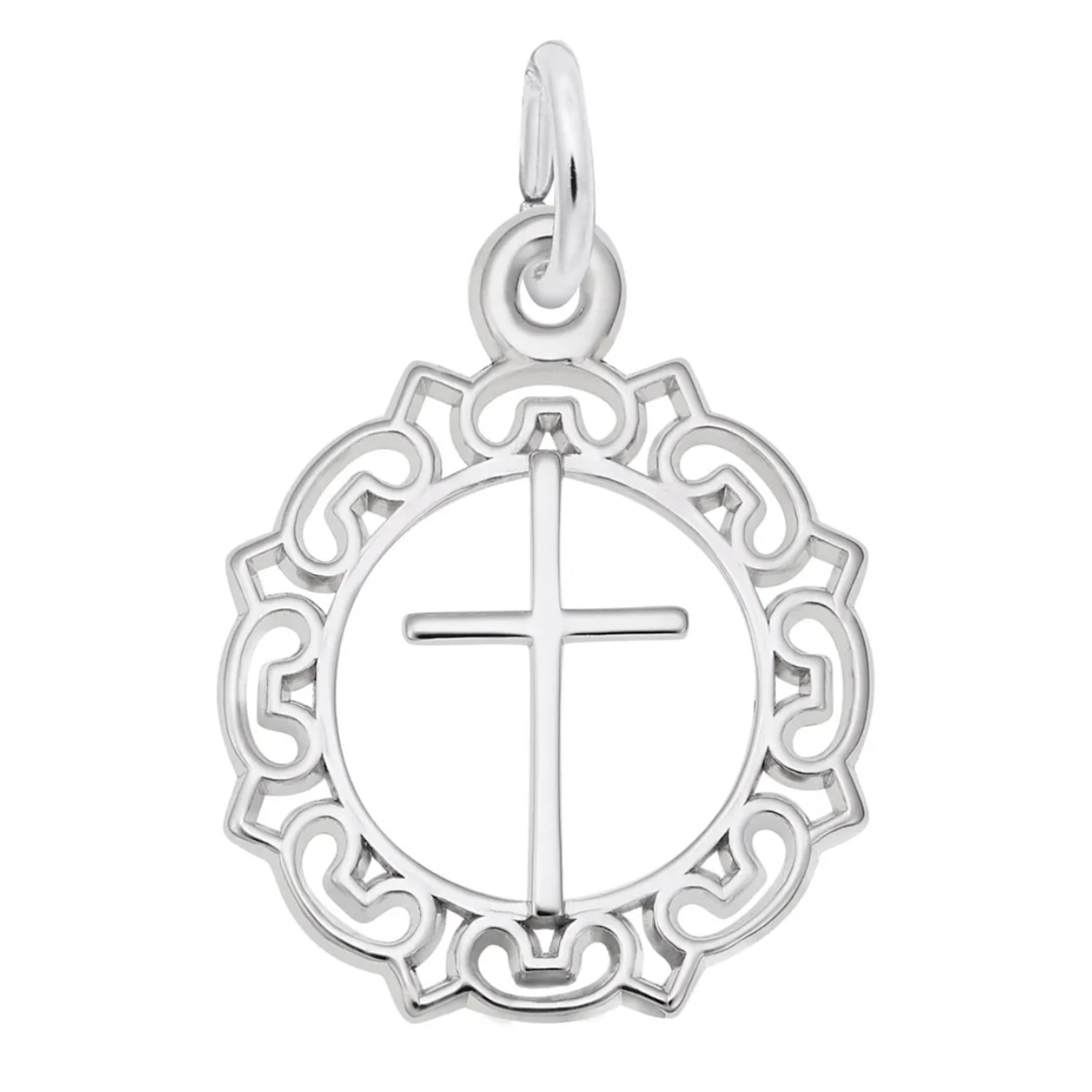 Rembrandt SS Cross with Ornate Border Charm