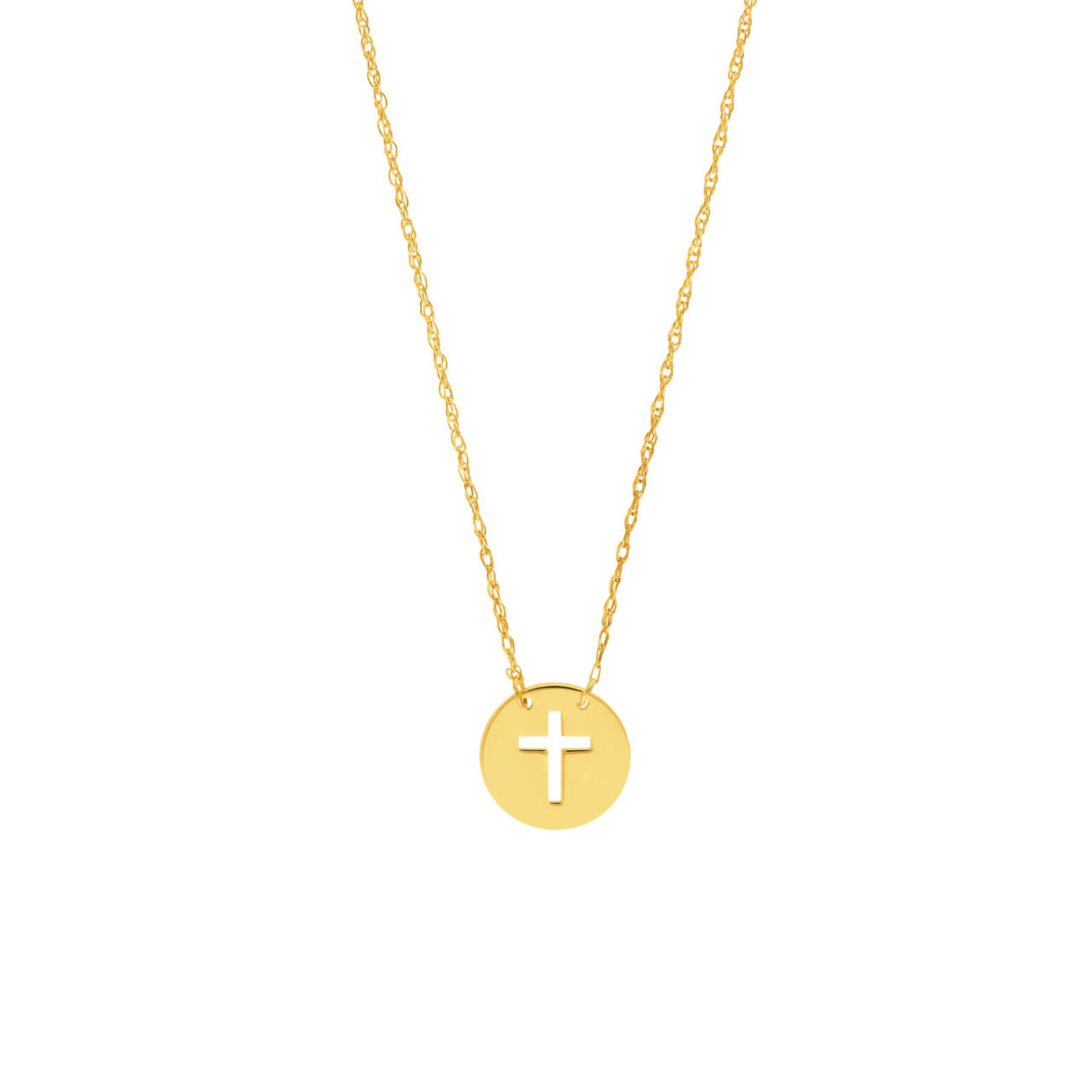 Midas 14K Cutout Cross Mini Disc Necklace